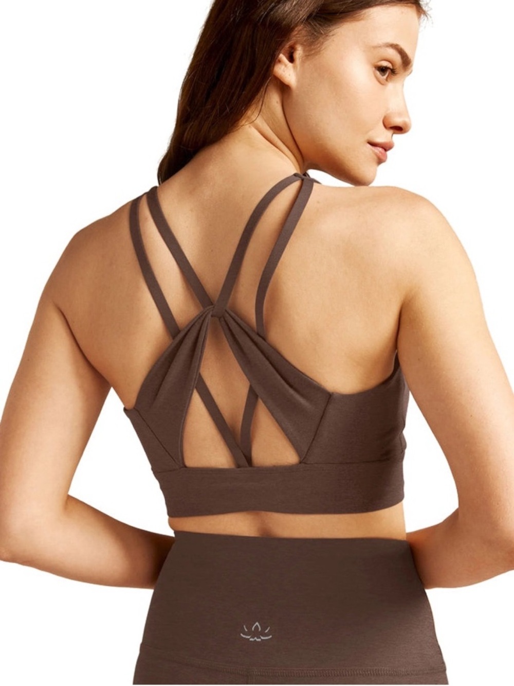 Beyond Yoga Spacedye Enlighten Long Line Bra Truffle Brown M